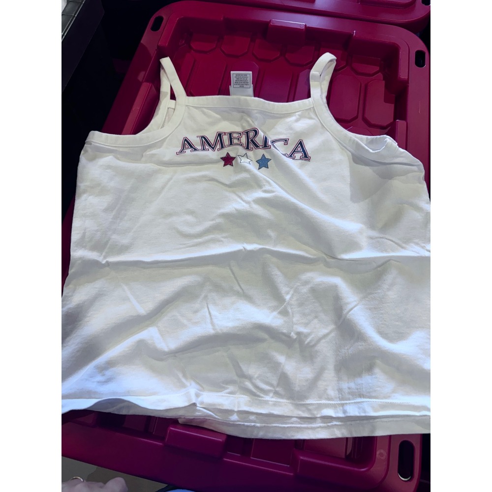 Sonoma Jean Company America Star Graphic Tank Top White XL Patriotic Summer
